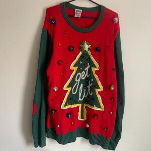 “Get Lit” Ugly Christmas Sweater - MED